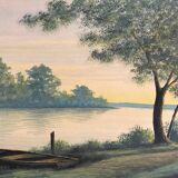 Paintings pendant of gouache "landscapes" signed m. lefelle around 1900