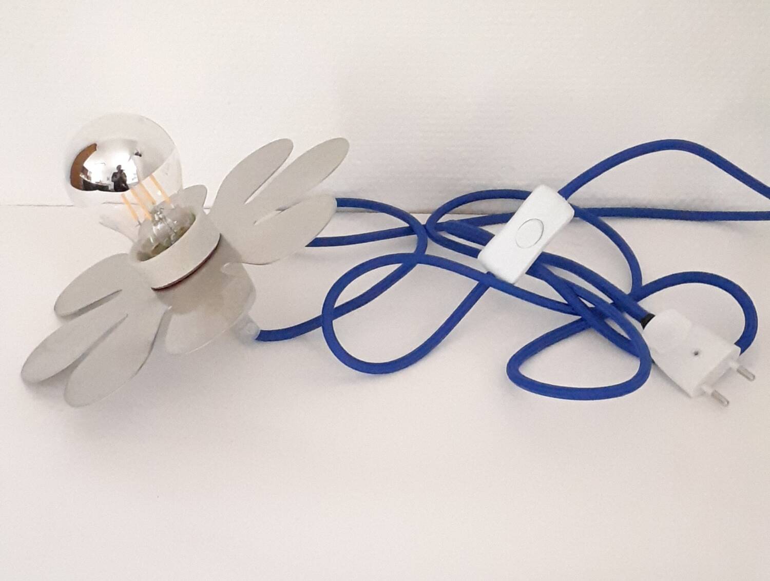 Brushed stainless steel portable lamp