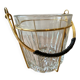 Seau à glaçons vintage verre et métal doré