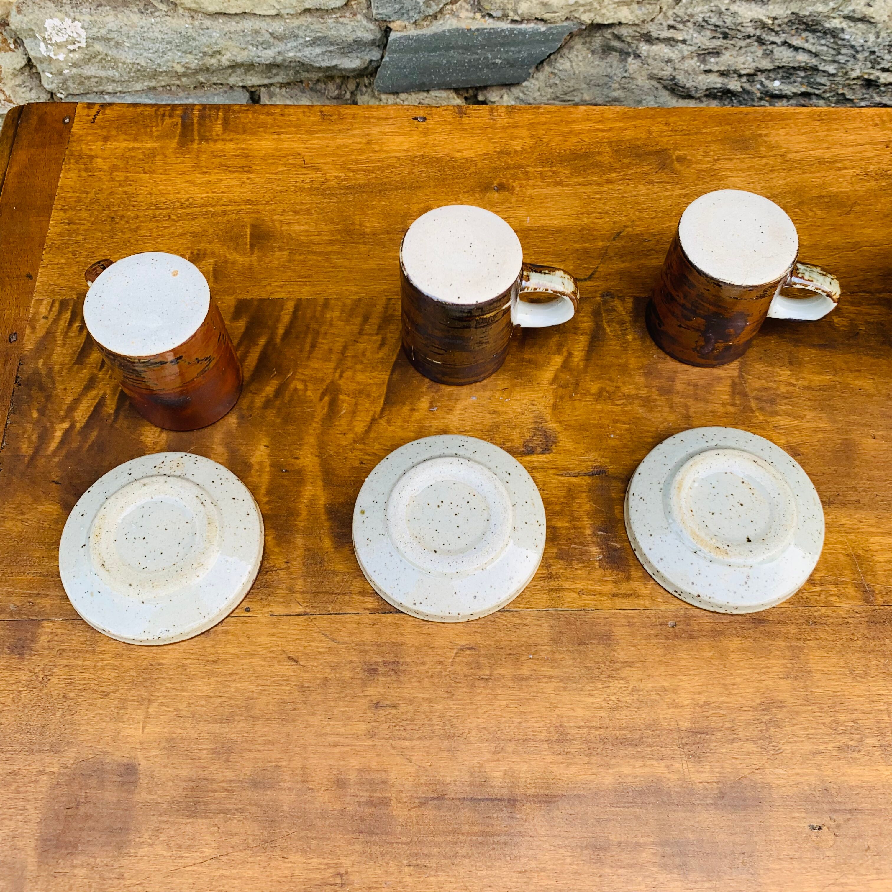 Vintage stoneware coffee set from the 1970s
