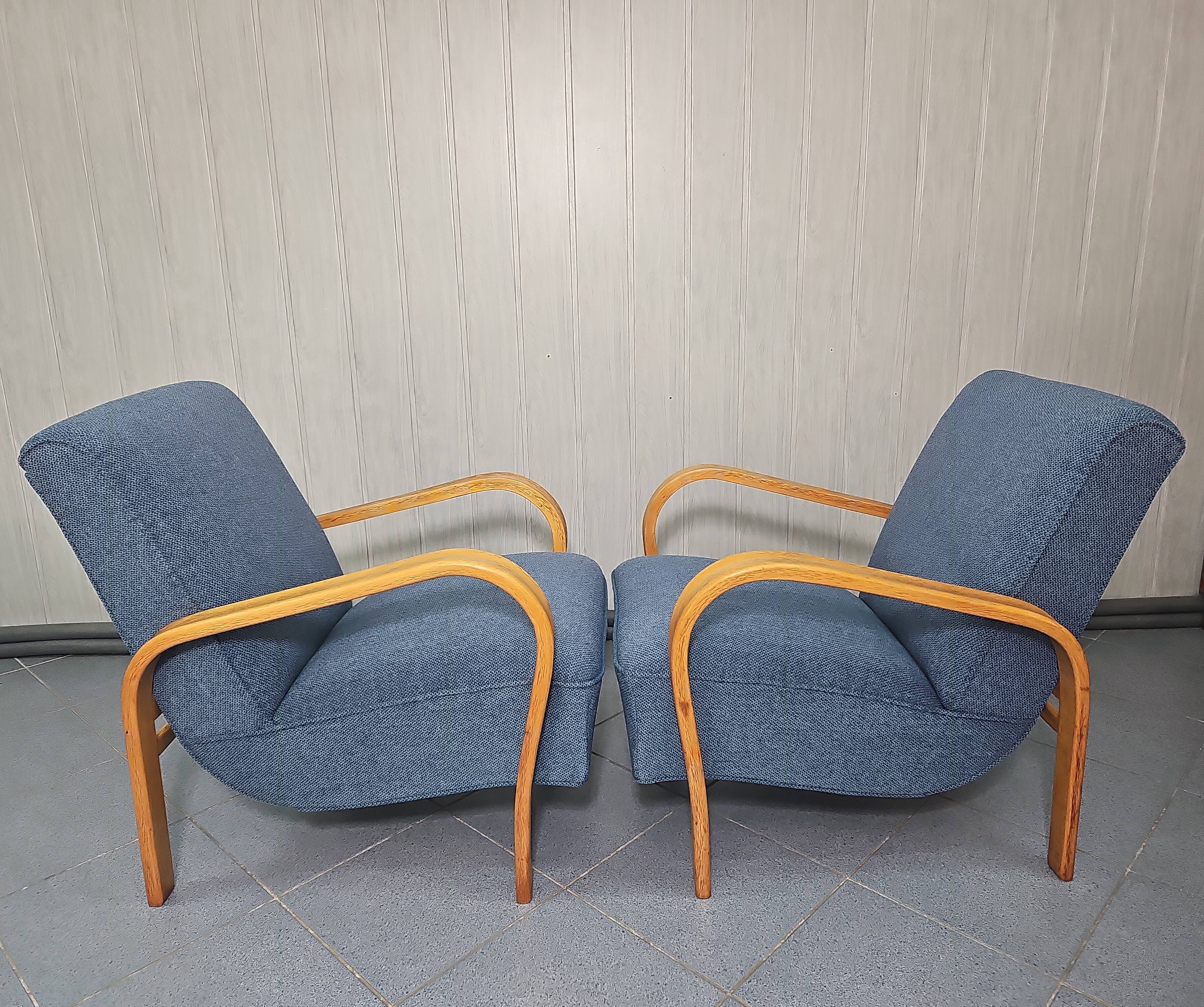 Pair of armchairs designed by K. Koželka & Antonín Kropáček for  Interier Praha Czechoslovakia 1950.
