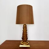 Lampe de table italienne dorée de style Hollywood Regency