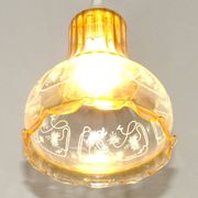 Vintage French signed Vianne amber glass ceiling light with floral decoration 4523