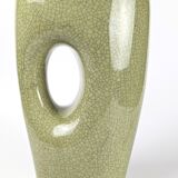 Vintage celadon enamel ceramic vase
