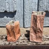 2 vases in the shape of paper bags by Tapio Wirkkala for Rosenthal