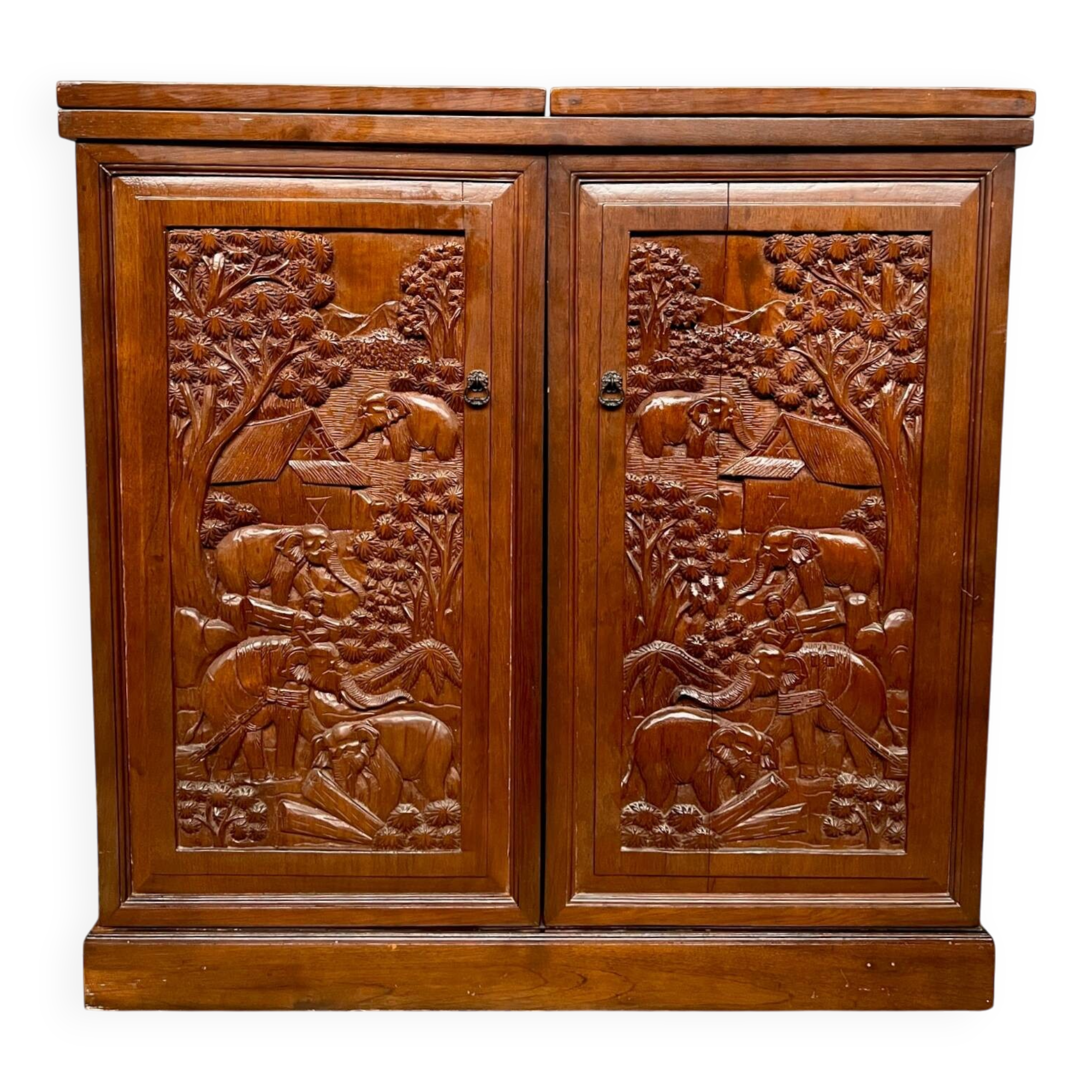 Folding bar. Solid mahogany.
