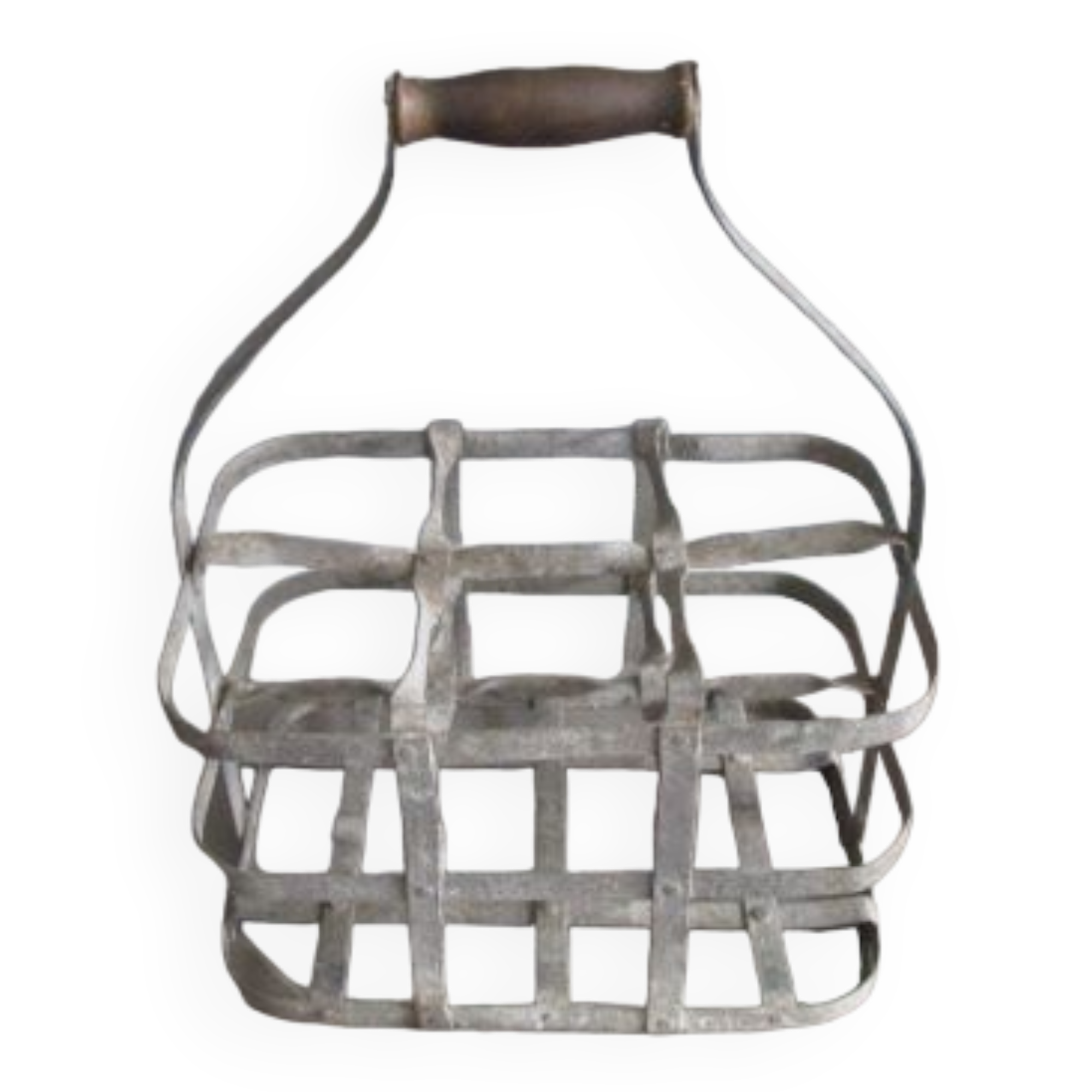 Antique metal bottle holder