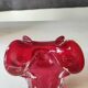 Murano empty pocket Floral shape 3 petals. In Murano Italian blown art glass. Ruby red