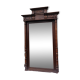 Old large carved wooden mirror