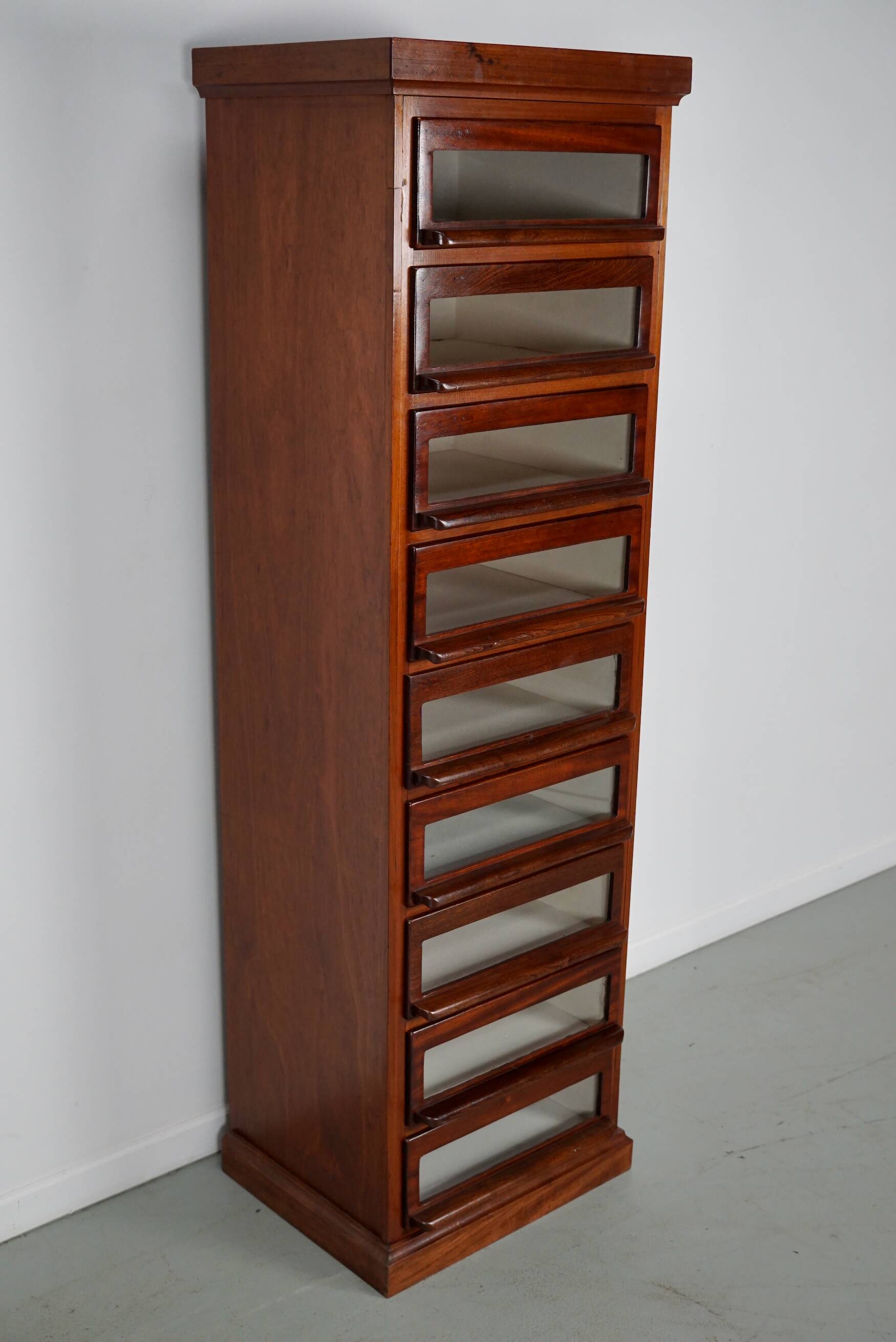 Vintage Dutch Hardwood Haberdashery Shop Cabinet, 1930s