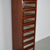 Vintage Dutch Hardwood Haberdashery Shop Cabinet, 1930s