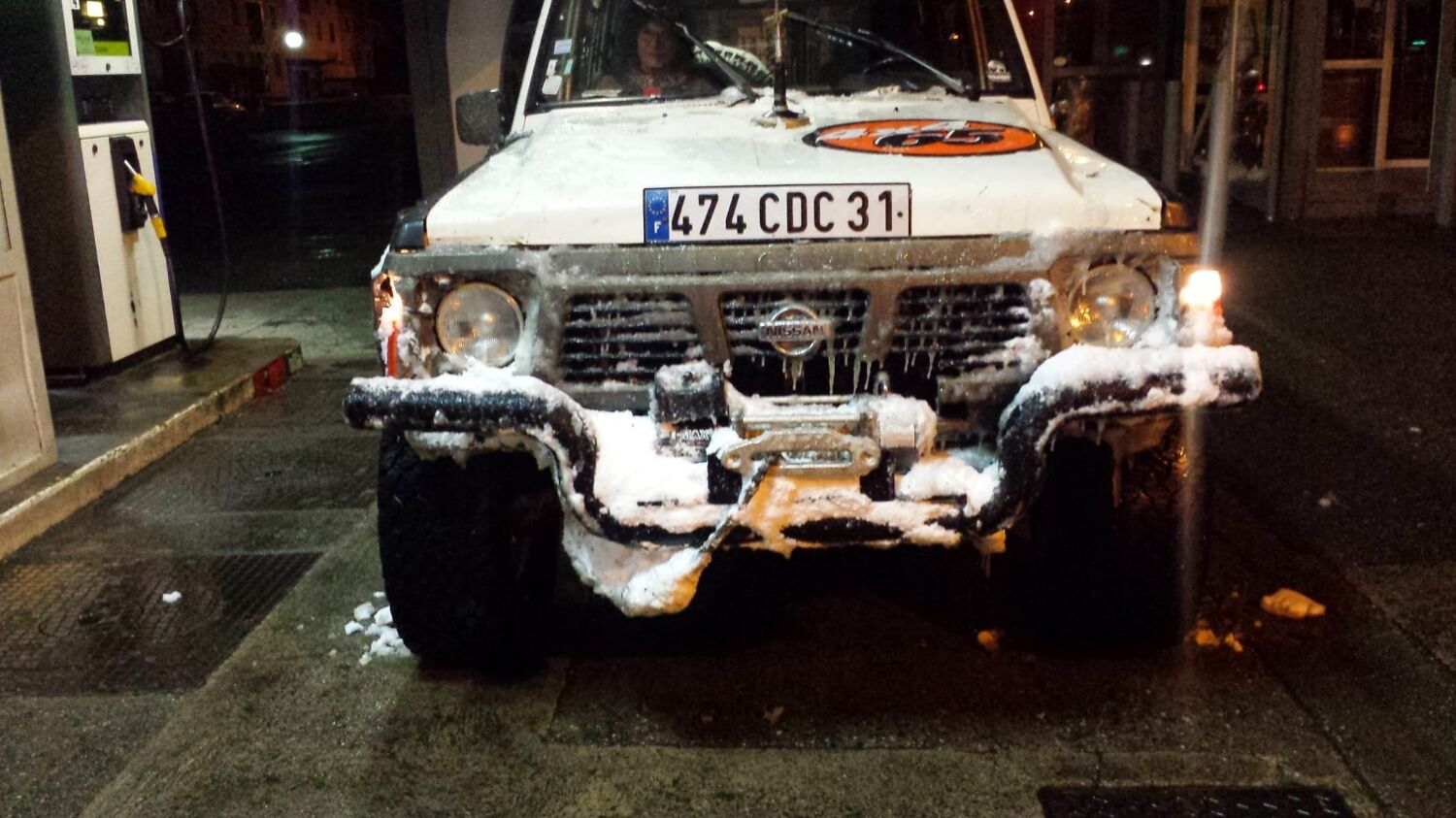 Old linen pillowcase, crocheted steering wheel