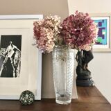 Bohemian carved crystal vase