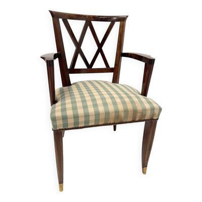 Fauteuil de bureau Art Déco en acajou massif XX siècle