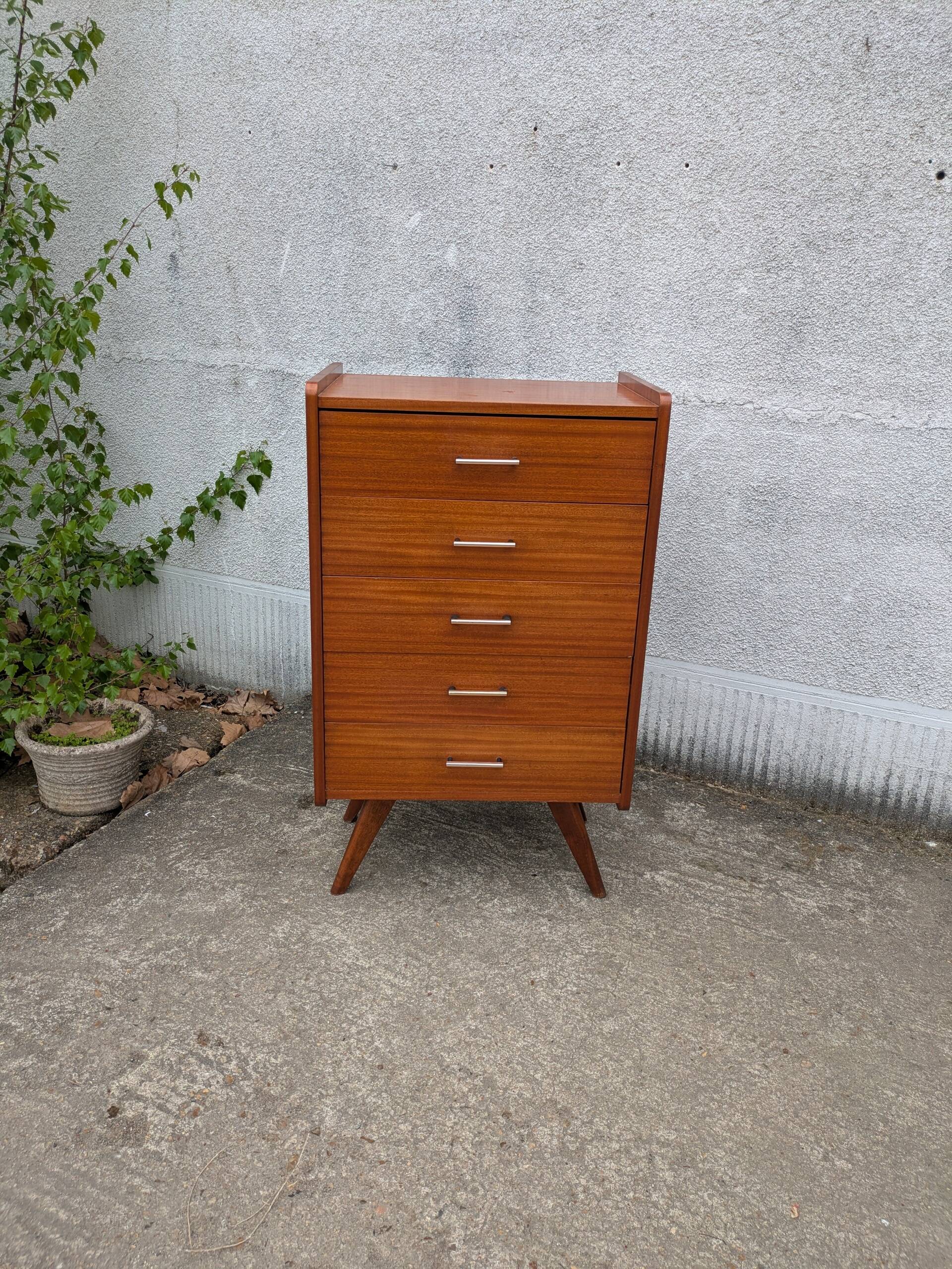 Vintage chest of drawers, high chest of drawers