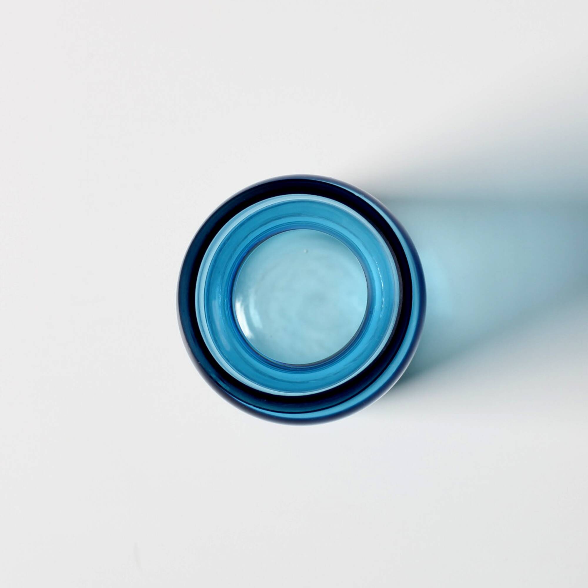 Small Vintage Blue Glass Vase / Mid-century Stylish Vase / Sweden / 1980s