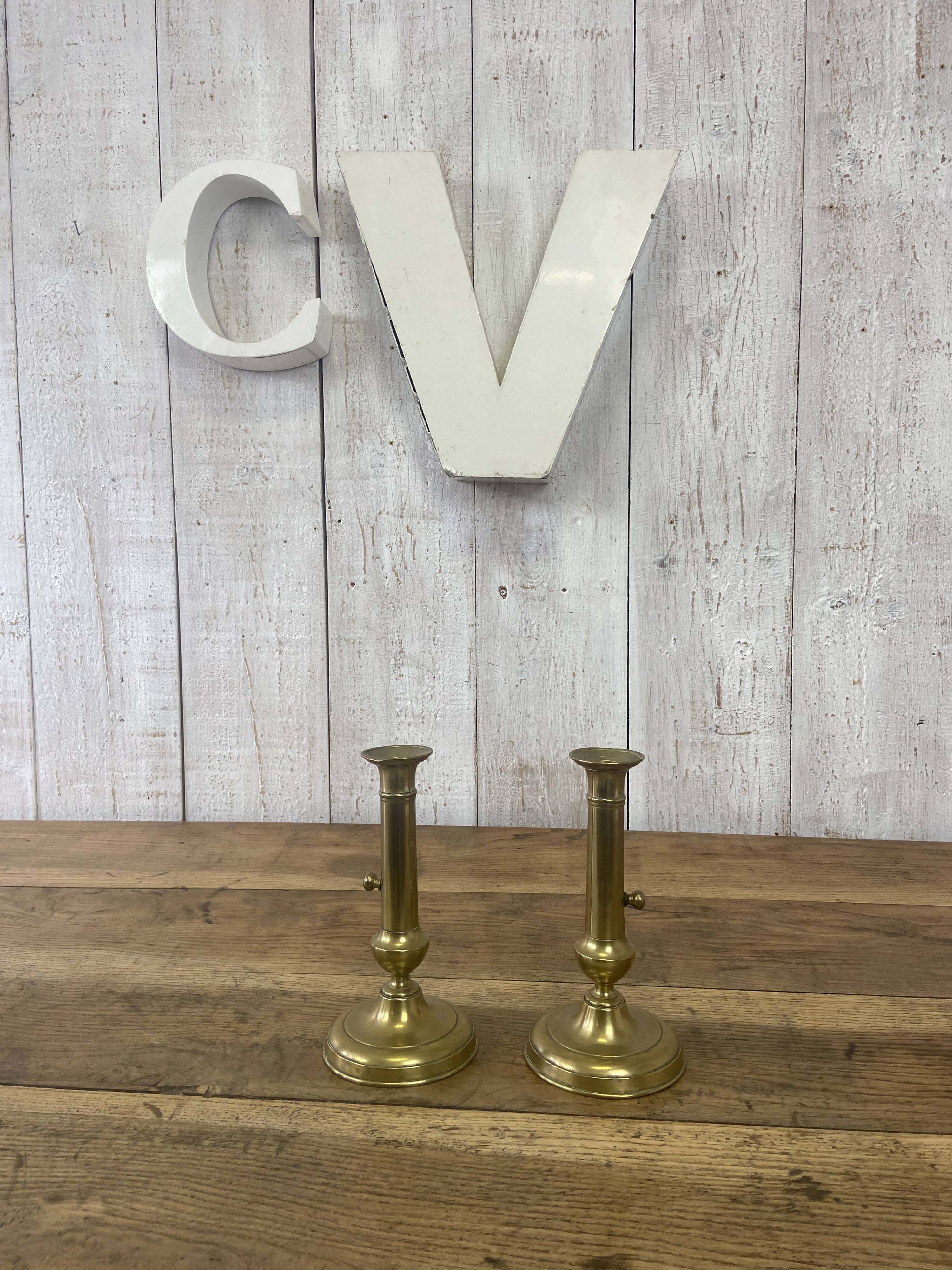 Pair of brass candlesticks