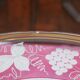 Bavarian crystal fruit bowl with engraved vine leaf motif