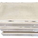 Vintage White Rattan and Cane Chest of Drawers from the 80s