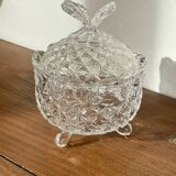 Crystal sugar bowl with butterfly motif