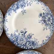 6 assiettes plates en terre de fer Gien "fleur d'automne"