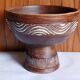Cup on a pedestal in handcrafted scarified ceramic.