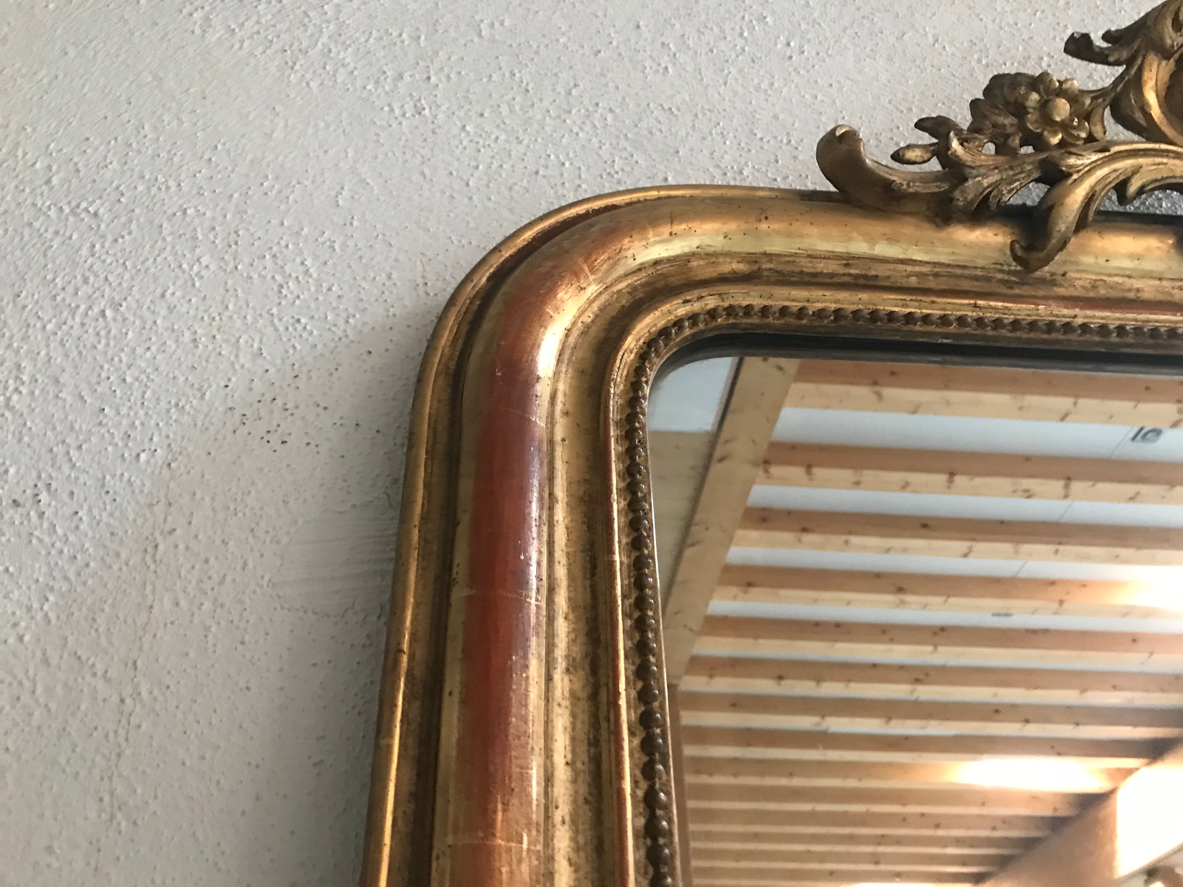 Miroir Louis Philippe à la feuille d’or 84x150cm