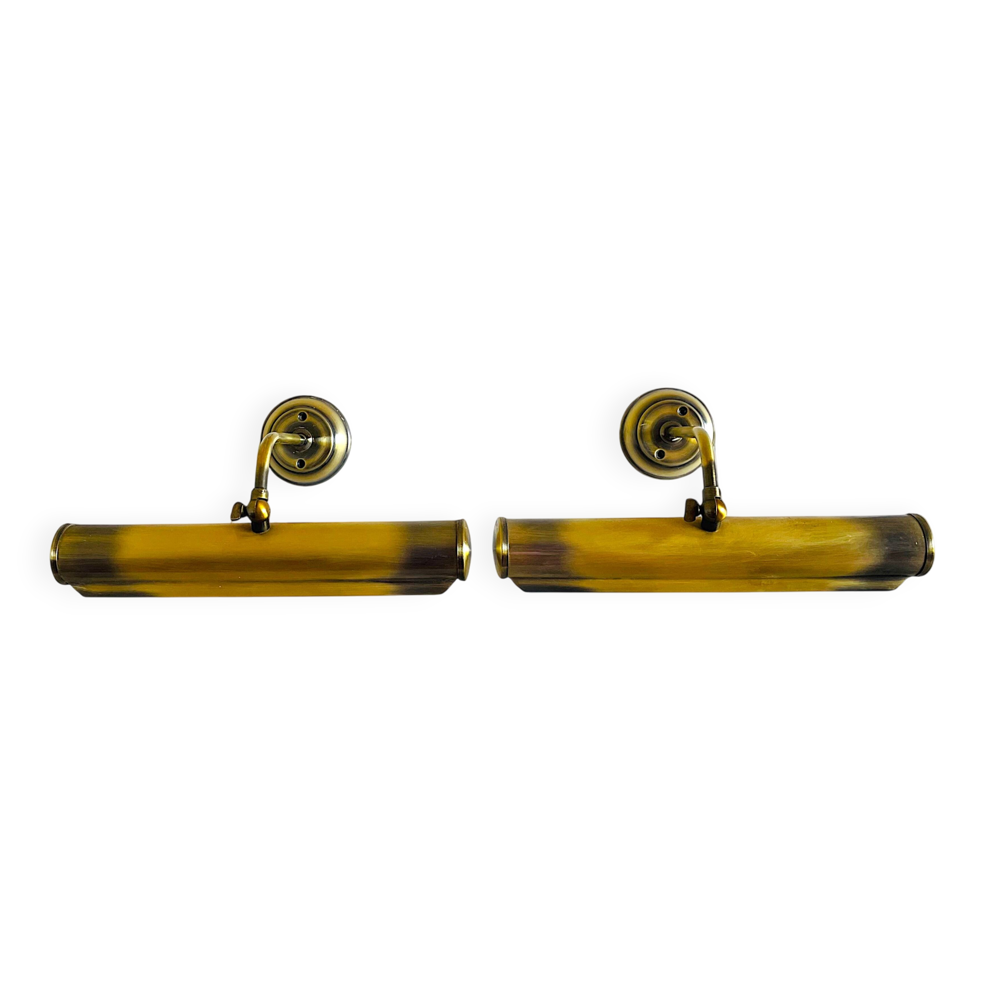 Pair brass wall picture art lights