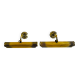 Pair brass wall picture art lights