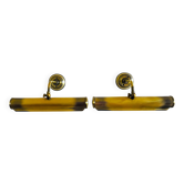 Pair brass wall picture art lights
