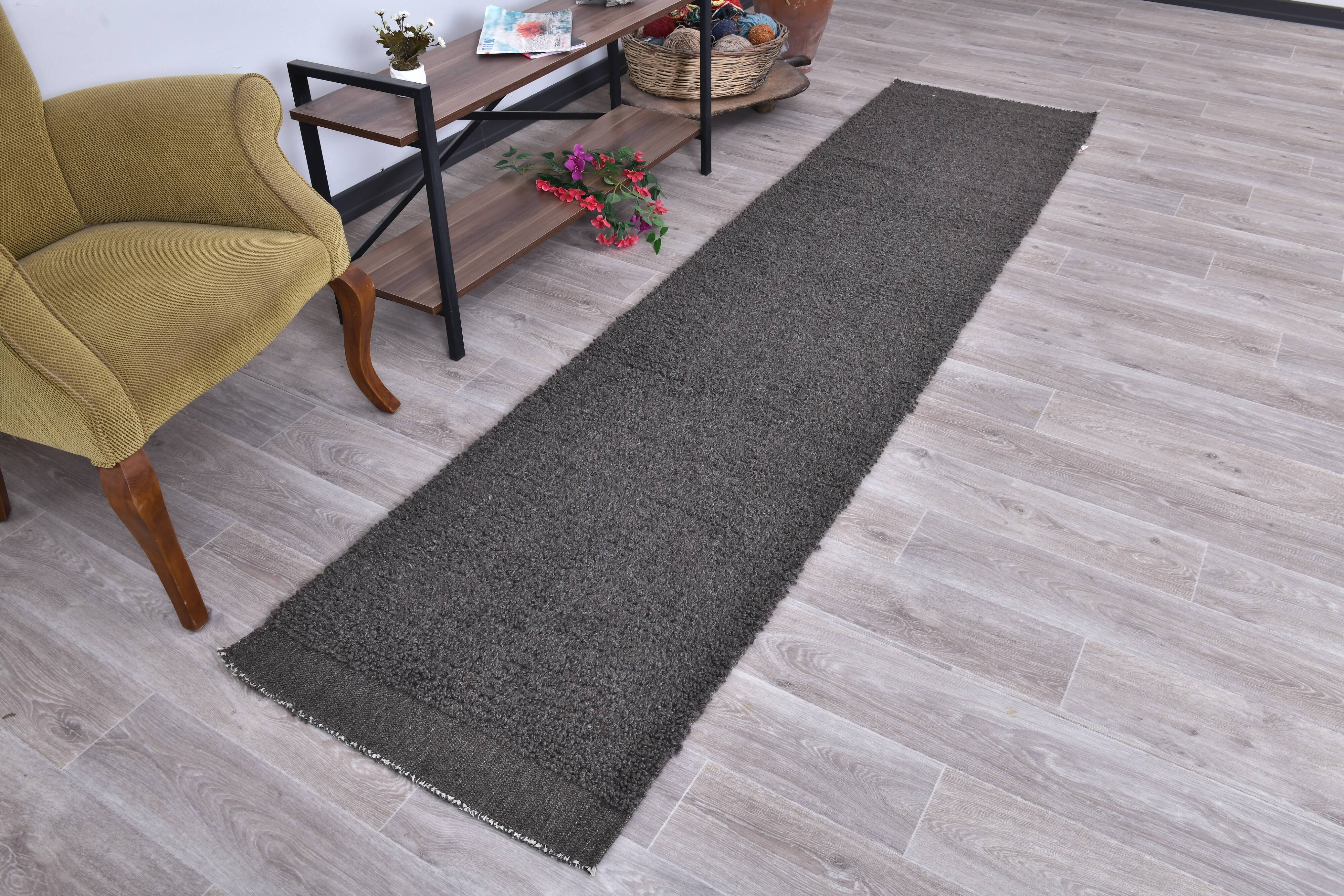 Brown Gray Turkish Runner Rug  68x303Cm SK 241403