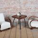 Art Deco Armchairs in Walnut and Leather, Czech, 1930s, Set of 2
