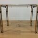 Table d'appoint, bout de canapé chrome et doré style Hollywood Regency 1970