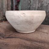 Vintage French salad bowl in white clay