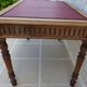 Antique desk with 2 drawers and burgundy faux leather top - Very good condition -