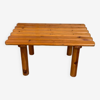 Small coffee table in solid pine, in the style of Rainer Daumillier, 1980s