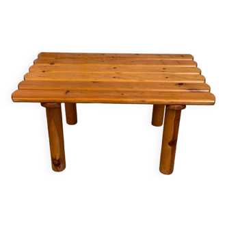 Petite table basse en pin massif, dans le style de Rainer Daumillier, 1980s