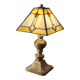 Art deco bronze and brass lamp h40x30 tiffany glass style lampshade