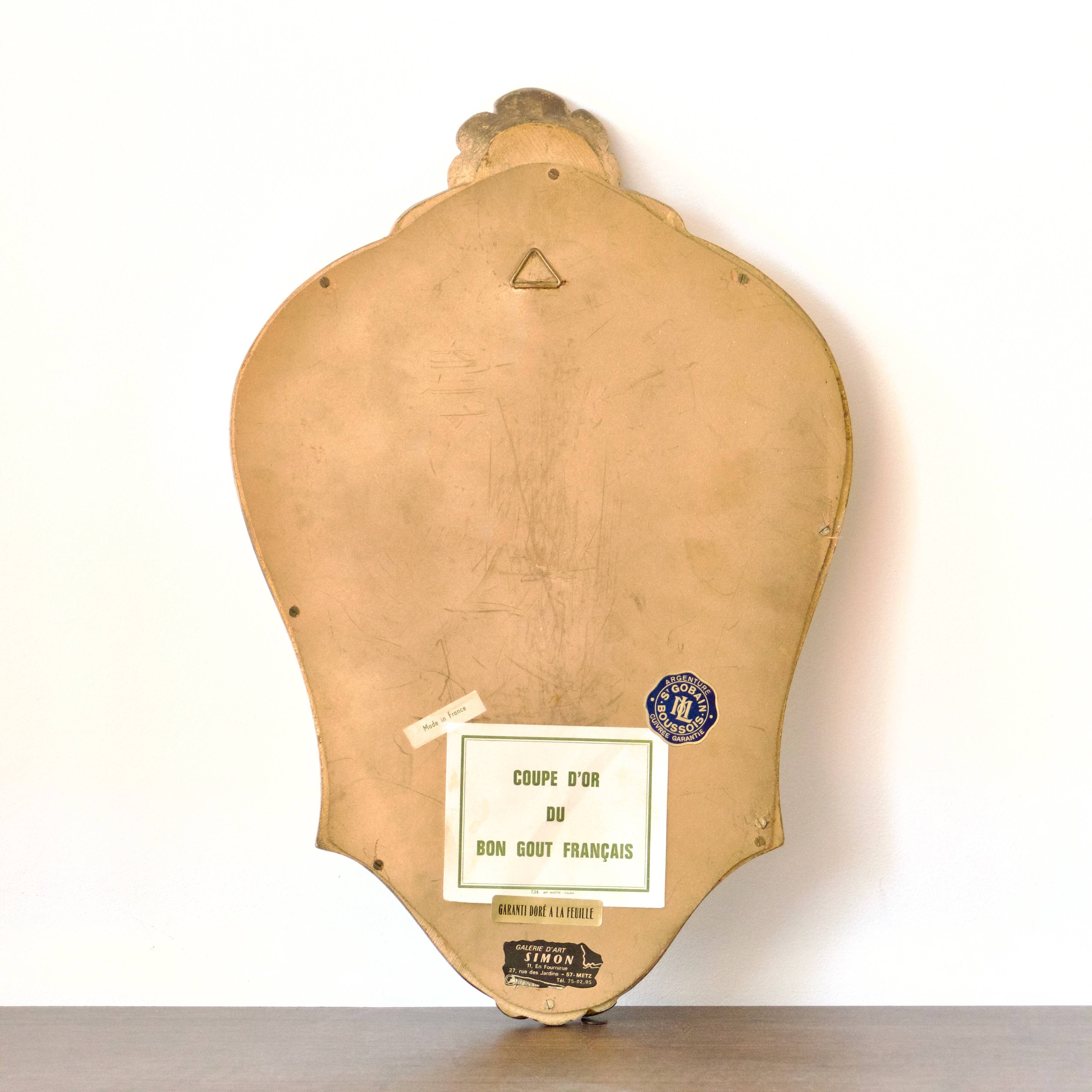 Baroque gold leaf gilded shell mirror