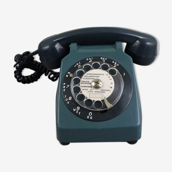 Téléphone vintage socotel à cadran rotatif s63 années 70
