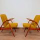 Pair of armchairs natural wool doré 1960 