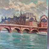 Landscape of a Parisian bridge