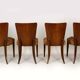 Art Deco H-214 Dining Chairs by Jindrich Halabala for UP Závody, 1950s, Set