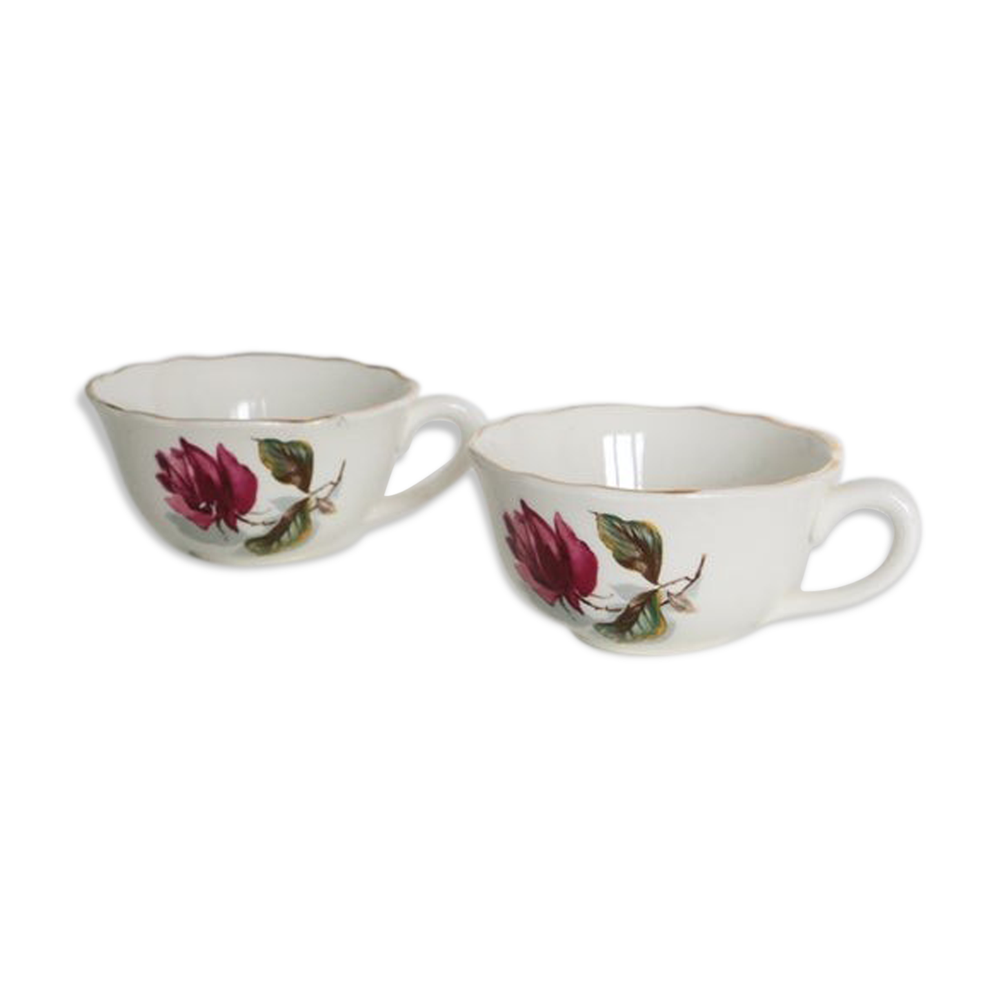 2-cup Gien opaque porcelain set, Chambord pattern