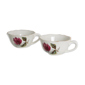 Set de 2 tasses en porcelaine opaque Gien, motif Chambord