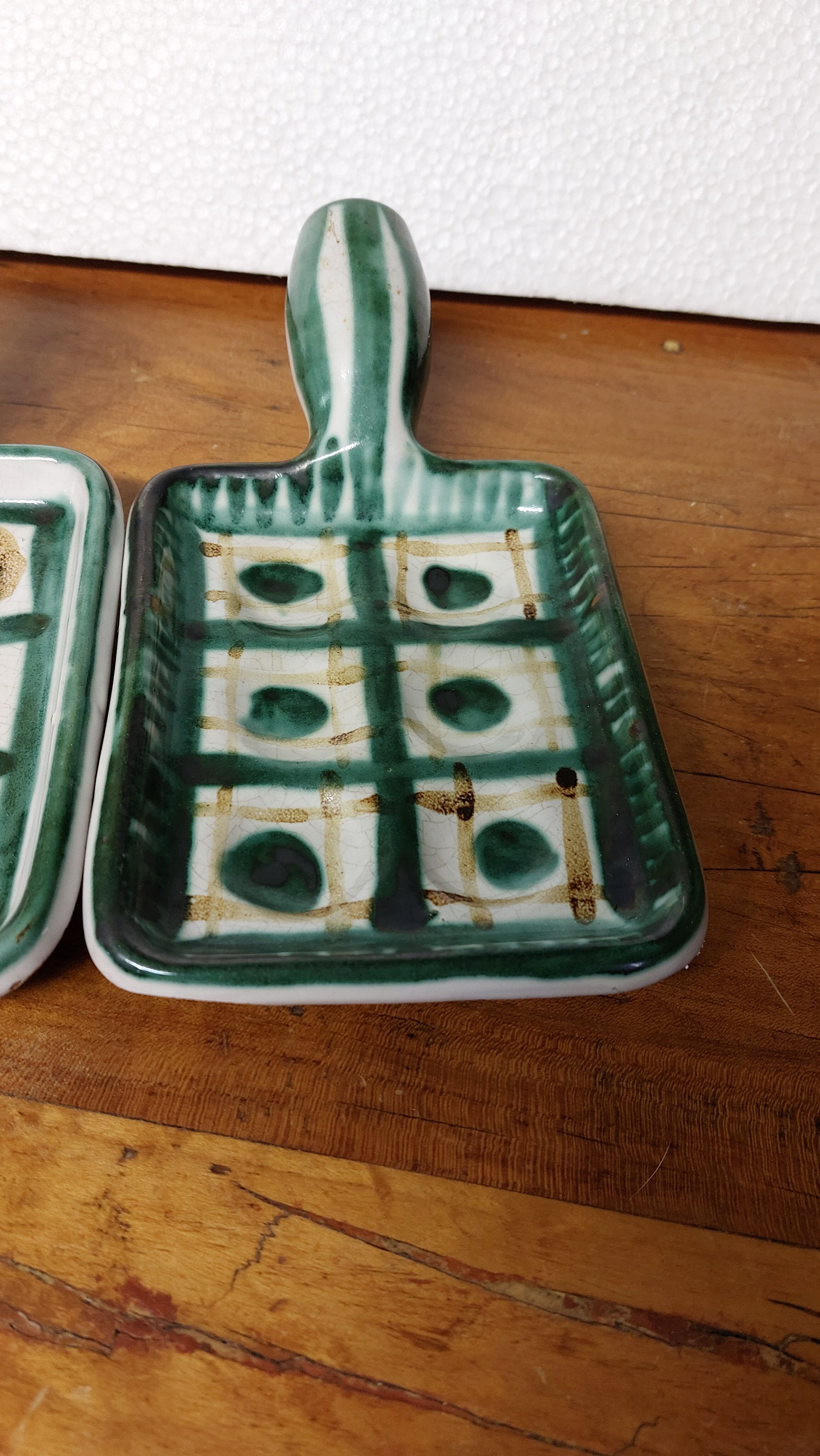 Three Robert Picault ceramic frying pans