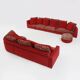 Modular Sofa in Red and Patterned Upholstery by Roche Bobois, France 1980s
