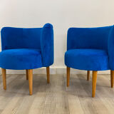 Pair of Retro Armchairs in Blue