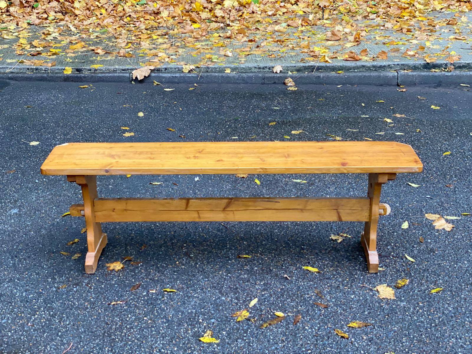 Banc de ferme vintage en bois massif 140cm