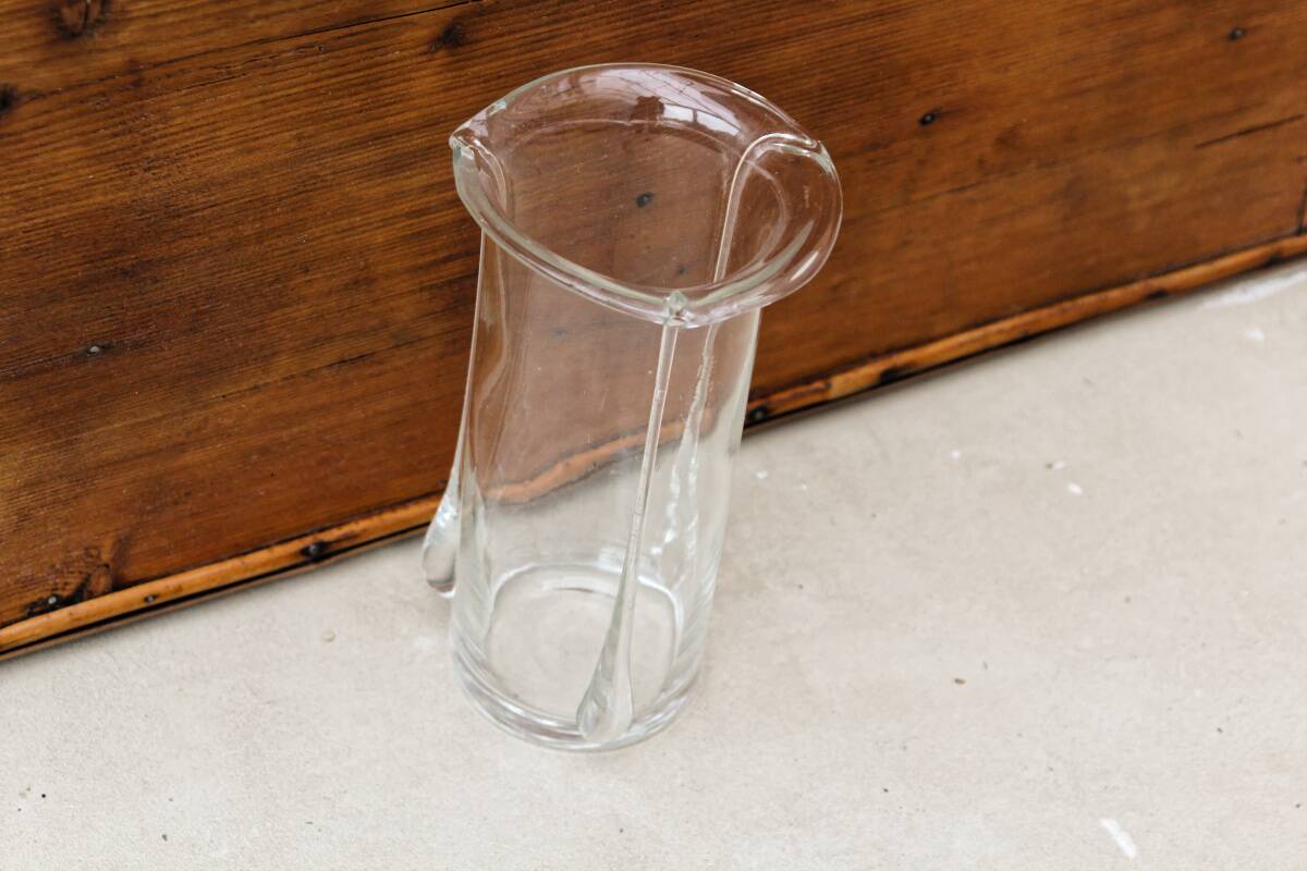 Clear blown glass vase
